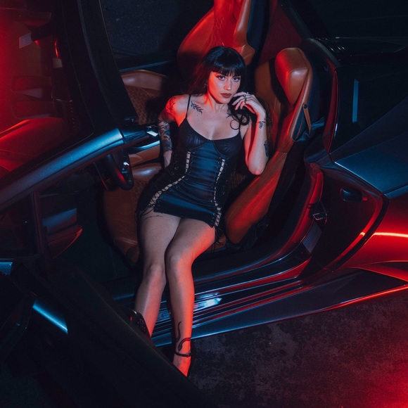 SOLD ‼️VALENTINA VOIGHT Cleo Cactus Leather Dress 🖤 - Picture 2 of 5